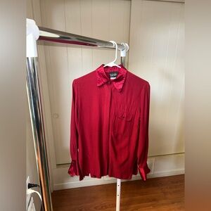 Vintage Wild Rose Blouse Rayon/Acetate Sz. Petite 4